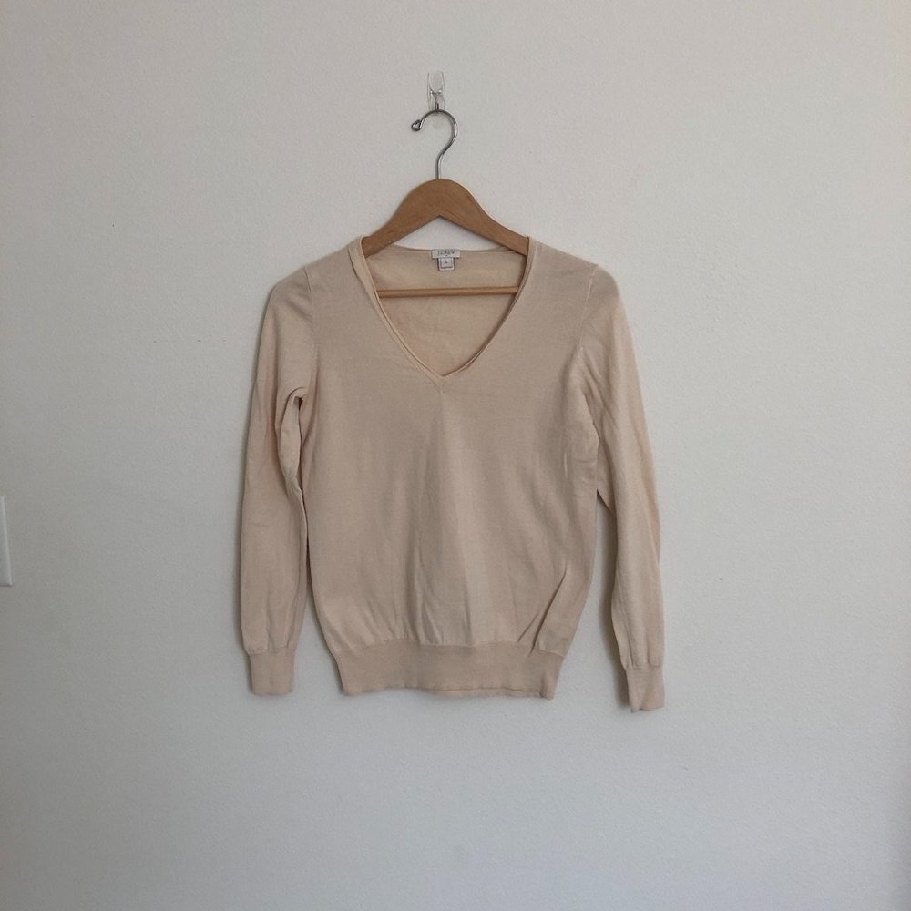 J Crew | Cream V-Neck Sweater